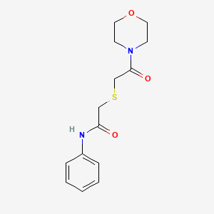 molecular formula C14H18N2O3S B3909902 2-{[2-(4-morpholinyl)-2-oxoethyl]thio}-N-phenylacetamide 