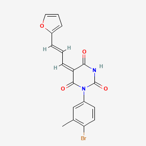 molecular formula C18H13BrN2O4 B3909903 1-(4-bromo-3-methylphenyl)-5-[3-(2-furyl)-2-propen-1-ylidene]-2,4,6(1H,3H,5H)-pyrimidinetrione CAS No. 340309-44-6