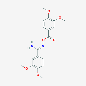 molecular formula C18H20N2O6 B3909926 N'-[(3,4-dimethoxybenzoyl)oxy]-3,4-dimethoxybenzenecarboximidamide 