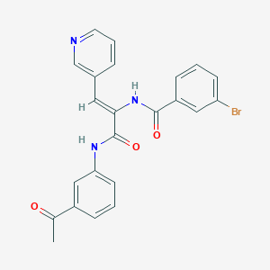 molecular formula C23H18BrN3O3 B3909946 N-[1-{[(3-acetylphenyl)amino]carbonyl}-2-(3-pyridinyl)vinyl]-3-bromobenzamide 