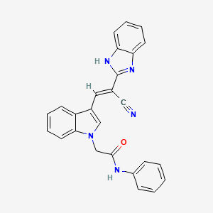 molecular formula C26H19N5O B3909951 2-{3-[2-(1H-benzimidazol-2-yl)-2-cyanovinyl]-1H-indol-1-yl}-N-phenylacetamide 