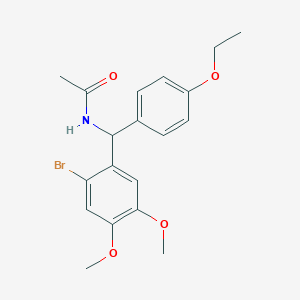 molecular formula C19H22BrNO4 B3909959 N-[(2-bromo-4,5-dimethoxyphenyl)(4-ethoxyphenyl)methyl]acetamide 