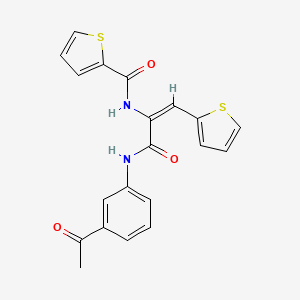 molecular formula C20H16N2O3S2 B3909964 N-[1-{[(3-acetylphenyl)amino]carbonyl}-2-(2-thienyl)vinyl]-2-thiophenecarboxamide 