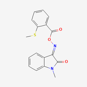 molecular formula C17H14N2O3S B3909967 1-methyl-1H-indole-2,3-dione 3-{O-[2-(methylthio)benzoyl]oxime} 