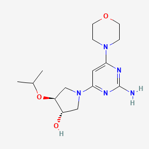 molecular formula C15H25N5O3 B3909983 (3S*,4S*)-1-(2-amino-6-morpholin-4-ylpyrimidin-4-yl)-4-isopropoxypyrrolidin-3-ol 