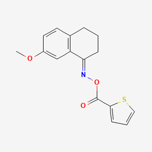 molecular formula C16H15NO3S B3909990 7-methoxy-3,4-dihydro-1(2H)-naphthalenone O-(2-thienylcarbonyl)oxime 