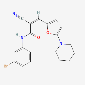 molecular formula C19H18BrN3O2 B3909998 N-(3-bromophenyl)-2-cyano-3-[5-(1-piperidinyl)-2-furyl]acrylamide 