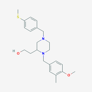 molecular formula C23H32N2O2S B3910021 2-{1-(4-methoxy-3-methylbenzyl)-4-[4-(methylthio)benzyl]-2-piperazinyl}ethanol 