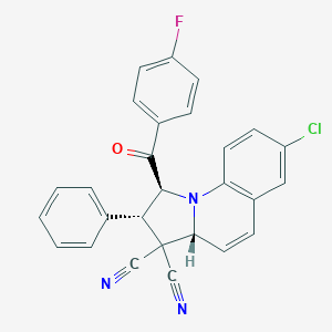molecular formula C27H17ClFN3O B391003 7-chloro-1-(4-fluorobenzoyl)-2-phenyl-1,2-dihydropyrrolo[1,2-a]quinoline-3,3(3aH)-dicarbonitrile 