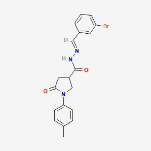 molecular formula C19H18BrN3O2 B3910036 N'-(3-bromobenzylidene)-1-(4-methylphenyl)-5-oxo-3-pyrrolidinecarbohydrazide 