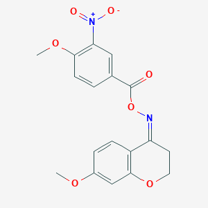 molecular formula C18H16N2O7 B3910039 7-methoxy-2,3-dihydro-4H-chromen-4-one O-(4-methoxy-3-nitrobenzoyl)oxime 