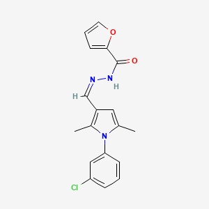 molecular formula C18H16ClN3O2 B3910047 N'-{[1-(3-chlorophenyl)-2,5-dimethyl-1H-pyrrol-3-yl]methylene}-2-furohydrazide 
