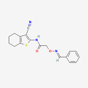 molecular formula C18H17N3O2S B3910068 2-[(benzylideneamino)oxy]-N-(3-cyano-4,5,6,7-tetrahydro-1-benzothien-2-yl)acetamide 