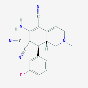 6-amino-8-(3-fluorophenyl)-2-methyl-2,3,8,8a-tetrahydro-5,7,7(1H)-isoquinolinetricarbonitrile