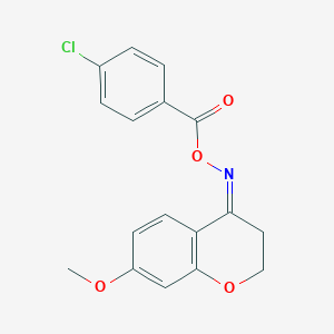 molecular formula C17H14ClNO4 B3910073 7-methoxy-2,3-dihydro-4H-chromen-4-one O-(4-chlorobenzoyl)oxime 