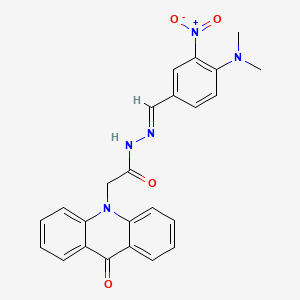 molecular formula C24H21N5O4 B3910092 N'-[4-(dimethylamino)-3-nitrobenzylidene]-2-(9-oxo-10(9H)-acridinyl)acetohydrazide 