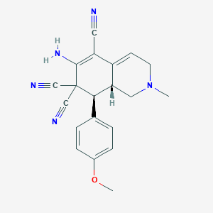 6-amino-8-(4-methoxyphenyl)-2-methyl-2,3,8,8a-tetrahydro-5,7,7(1H)-isoquinolinetricarbonitrile