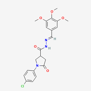 molecular formula C21H22ClN3O5 B3910105 1-(4-chlorophenyl)-5-oxo-N'-(3,4,5-trimethoxybenzylidene)-3-pyrrolidinecarbohydrazide 