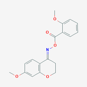 molecular formula C18H17NO5 B3910109 7-methoxy-2,3-dihydro-4H-chromen-4-one O-(2-methoxybenzoyl)oxime 