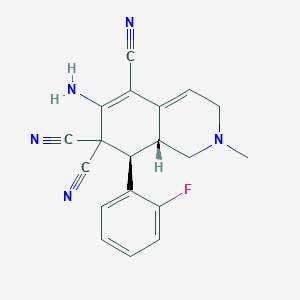 6-amino-8-(2-fluorophenyl)-2-methyl-2,3,8,8a-tetrahydro-5,7,7(1H)-isoquinolinetricarbonitrile