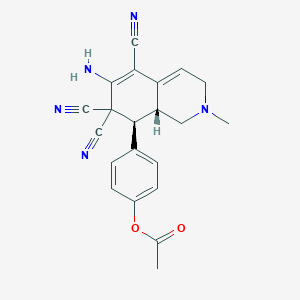 4-(6-Amino-5,7,7-tricyano-2-methyl-1,2,3,7,8,8a-hexahydro-8-isoquinolinyl)phenyl acetate