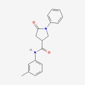molecular formula C18H18N2O2 B3910121 N-(3-methylphenyl)-5-oxo-1-phenyl-3-pyrrolidinecarboxamide 