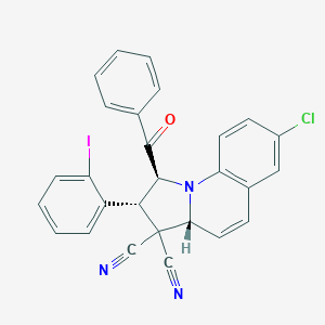 molecular formula C27H17ClIN3O B391014 1-benzoyl-7-chloro-2-(2-iodophenyl)-1,2-dihydropyrrolo[1,2-a]quinoline-3,3(3aH)-dicarbonitrile 