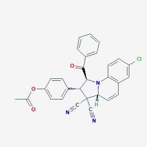 4-(1-Benzoyl-7-chloro-3,3-dicyano-1,2,3,3a-tetrahydropyrrolo[1,2-a]quinolin-2-yl)phenyl acetate
