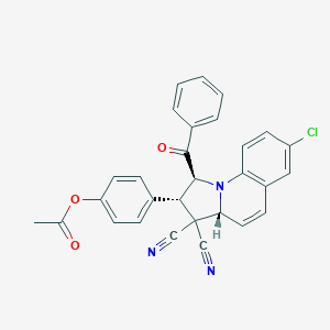 molecular formula C29H20ClN3O3 B391015 4-(1-Benzoyl-7-chloro-3,3-dicyano-1,2,3,3a-tetrahydropyrrolo[1,2-a]quinolin-2-yl)phenyl acetate 