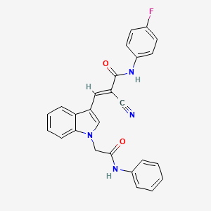 molecular formula C26H19FN4O2 B3910156 3-[1-(2-anilino-2-oxoethyl)-1H-indol-3-yl]-2-cyano-N-(4-fluorophenyl)acrylamide 