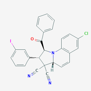 molecular formula C27H17ClIN3O B391016 1-benzoyl-7-chloro-2-(3-iodophenyl)-1,2-dihydropyrrolo[1,2-a]quinoline-3,3(3aH)-dicarbonitrile 