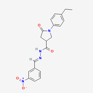 molecular formula C20H20N4O4 B3910175 1-(4-ethylphenyl)-N'-(3-nitrobenzylidene)-5-oxo-3-pyrrolidinecarbohydrazide 