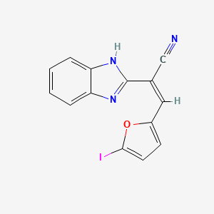 molecular formula C14H8IN3O B3910176 2-(1H-benzimidazol-2-yl)-3-(5-iodo-2-furyl)acrylonitrile 