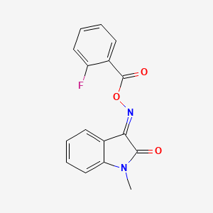 molecular formula C16H11FN2O3 B3910195 1-methyl-1H-indole-2,3-dione 3-[O-(2-fluorobenzoyl)oxime] 