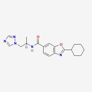 molecular formula C19H23N5O2 B3910196 2-cyclohexyl-N-[1-methyl-2-(1H-1,2,4-triazol-1-yl)ethyl]-1,3-benzoxazole-6-carboxamide 