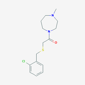 molecular formula C15H21ClN2OS B3910199 1-{[(2-chlorobenzyl)thio]acetyl}-4-methyl-1,4-diazepane 
