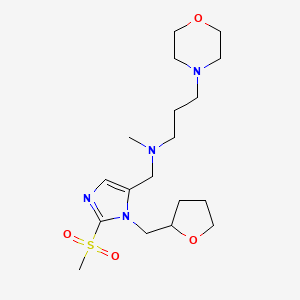 molecular formula C18H32N4O4S B3910224 N-methyl-N-{[2-(methylsulfonyl)-1-(tetrahydro-2-furanylmethyl)-1H-imidazol-5-yl]methyl}-3-(4-morpholinyl)-1-propanamine 