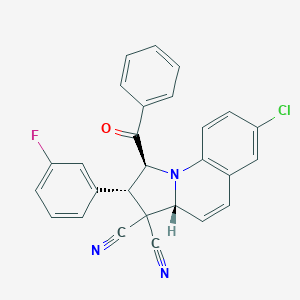 molecular formula C27H17ClFN3O B391023 1-benzoyl-7-chloro-2-(3-fluorophenyl)-1,2-dihydropyrrolo[1,2-a]quinoline-3,3(3aH)-dicarbonitrile 