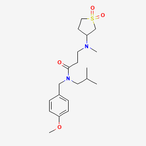 molecular formula C20H32N2O4S B3910232 3-[(1,1-dioxidotetrahydro-3-thienyl)(methyl)amino]-N-isobutyl-N-(4-methoxybenzyl)propanamide 