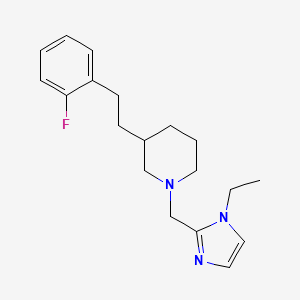 molecular formula C19H26FN3 B3910240 1-[(1-ethyl-1H-imidazol-2-yl)methyl]-3-[2-(2-fluorophenyl)ethyl]piperidine 