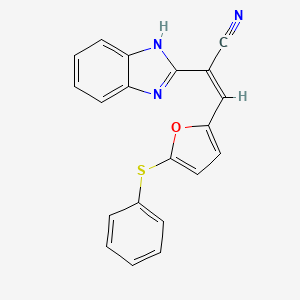 molecular formula C20H13N3OS B3910243 2-(1H-benzimidazol-2-yl)-3-[5-(phenylthio)-2-furyl]acrylonitrile 