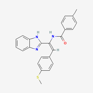 molecular formula C24H21N3OS B3910253 N-{1-(1H-benzimidazol-2-yl)-2-[4-(methylthio)phenyl]vinyl}-4-methylbenzamide 