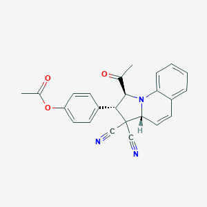 molecular formula C24H19N3O3 B391026 [4-[(1S,2S,3aR)-1-acetyl-3,3-dicyano-2,3a-dihydro-1H-pyrrolo[1,2-a]quinolin-2-yl]phenyl] acetate 