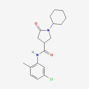 N-(5-chloro-2-methylphenyl)-1-cyclohexyl-5-oxopyrrolidine-3-carboxamide