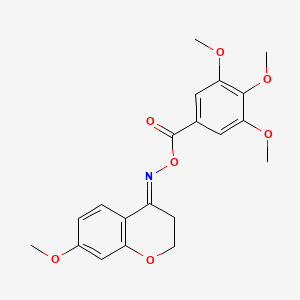 molecular formula C20H21NO7 B3910262 7-methoxy-2,3-dihydro-4H-chromen-4-one O-(3,4,5-trimethoxybenzoyl)oxime 