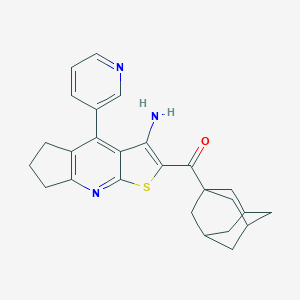 molecular formula C26H27N3OS B391027 1-adamantyl[3-amino-4-(3-pyridinyl)-6,7-dihydro-5H-cyclopenta[b]thieno[3,2-e]pyridin-2-yl]methanone 