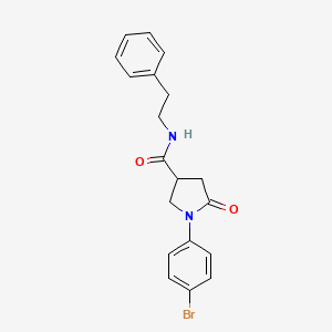 molecular formula C19H19BrN2O2 B3910274 1-(4-bromophenyl)-5-oxo-N-(2-phenylethyl)-3-pyrrolidinecarboxamide 