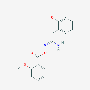 molecular formula C17H18N2O4 B3910278 N'-[(2-methoxybenzoyl)oxy]-2-(2-methoxyphenyl)ethanimidamide 