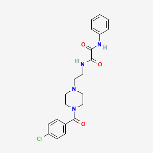 molecular formula C21H23ClN4O3 B3910284 N-{2-[4-(4-chlorobenzoyl)-1-piperazinyl]ethyl}-N'-phenylethanediamide 
