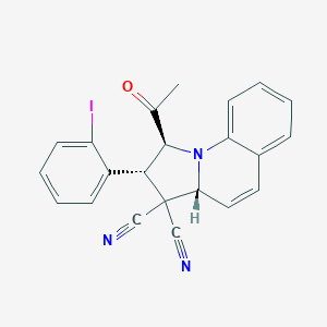 1-acetyl-2-(2-iodophenyl)-1,2-dihydropyrrolo[1,2-a]quinoline-3,3(3aH)-dicarbonitrile